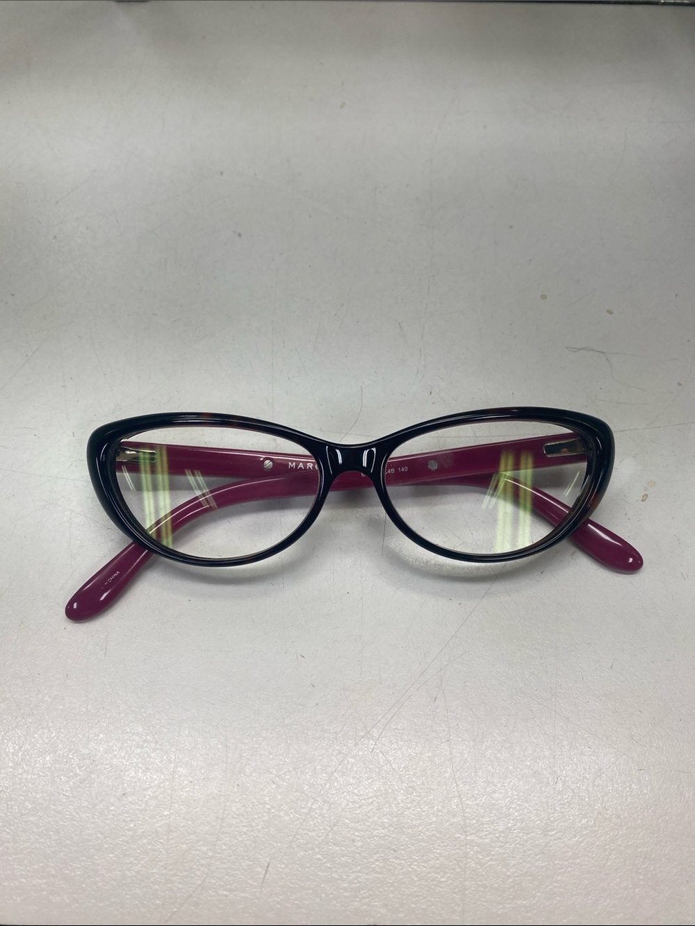 Marc By Marc Jacobs dark tortoise Front with Magenta Temples Cat-Eye Glasses